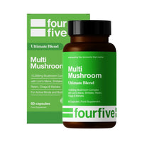 fourfive Multi Mushroom Supplement (10000mg) Ultimate Blend with Reishi, Lion's Mane, Chaga, Maitake & Shiitake, Optimum Daily Dose - 60 Capsules