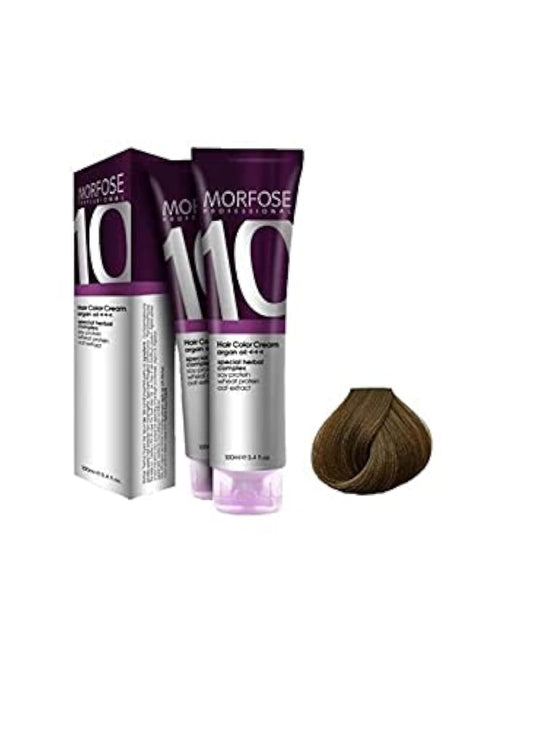Morfose 10 Professional Hair Colour Cream 100 ml, No. 7.77 Hot Caramel Brown