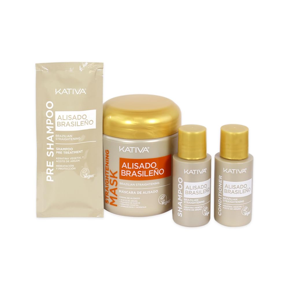 Kativa Smoothing Set Brazilian Shampoo Smoothing Professional Smoothing, Up to 12 Weeks Keratin, Pack of 5