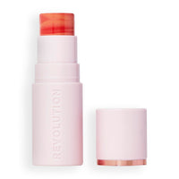 Revolution Beauty London Revolution, Skin Silk Marble Blush Stick, Buildable Colour for Cheek, Eye, & Lip, Cream-to-Powder Formula, Vegan & Cruelty-Free, Sunkissed Apricot, 4.5g