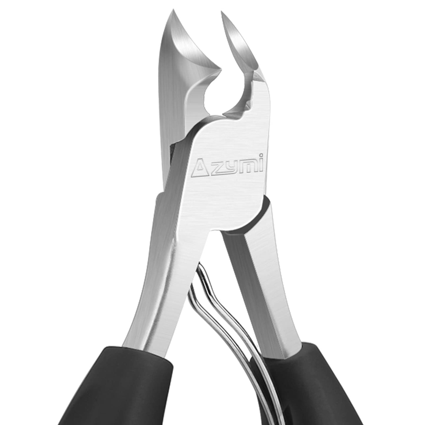 Azymi Toe Nail Clippers for Thick Nails, Heavy Duty Toenail Scissors Cutters Kit with Nail File & Nail Hook, Sharp Curved Blades- Wide Jaw Opening- Soft Handle