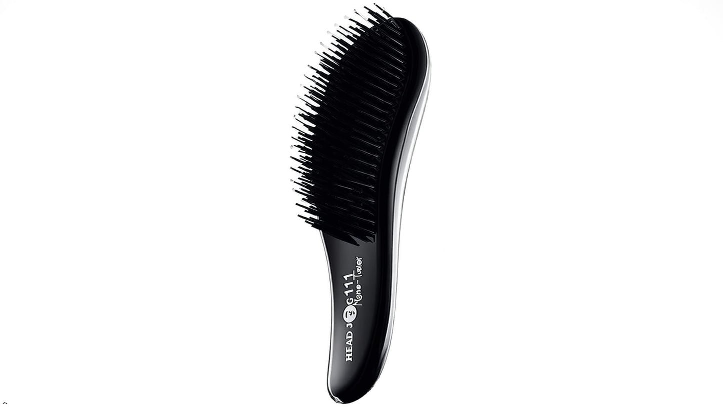 Head Jog 111 Mane Tamer Hair Brush. Detangling For Tangle Free Hair (Black)