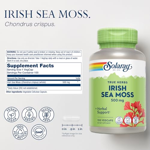 SOLARAY Irish Sea Moss and Total Cleanse Uric Acid - Wellness and Joint Health Bundle w/Naturally Occurring Vitamins, Minerals, Live Bacteria, Plus Tart Cherry, Turmeric and Celery Seed, 100/60ct