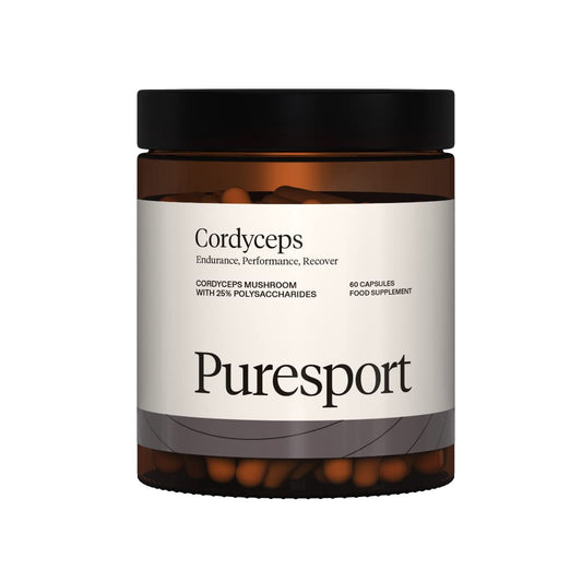 Puresport Cordyceps Supplement | 60 Capsules | Cordyceps Mushrooms with 25% Polysaccharides | Cardiovascular Cordyceps, Endurance, Performance and Recover
