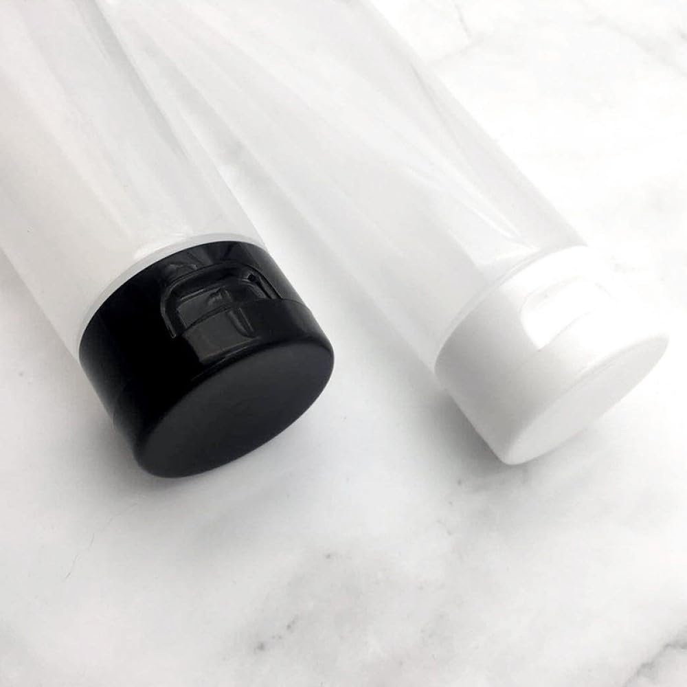Aspire 4 Pack 3.4 OZ/100 ML Empty Squeeze Tubes Cosmetic Containers with Flip-top Cap-Black