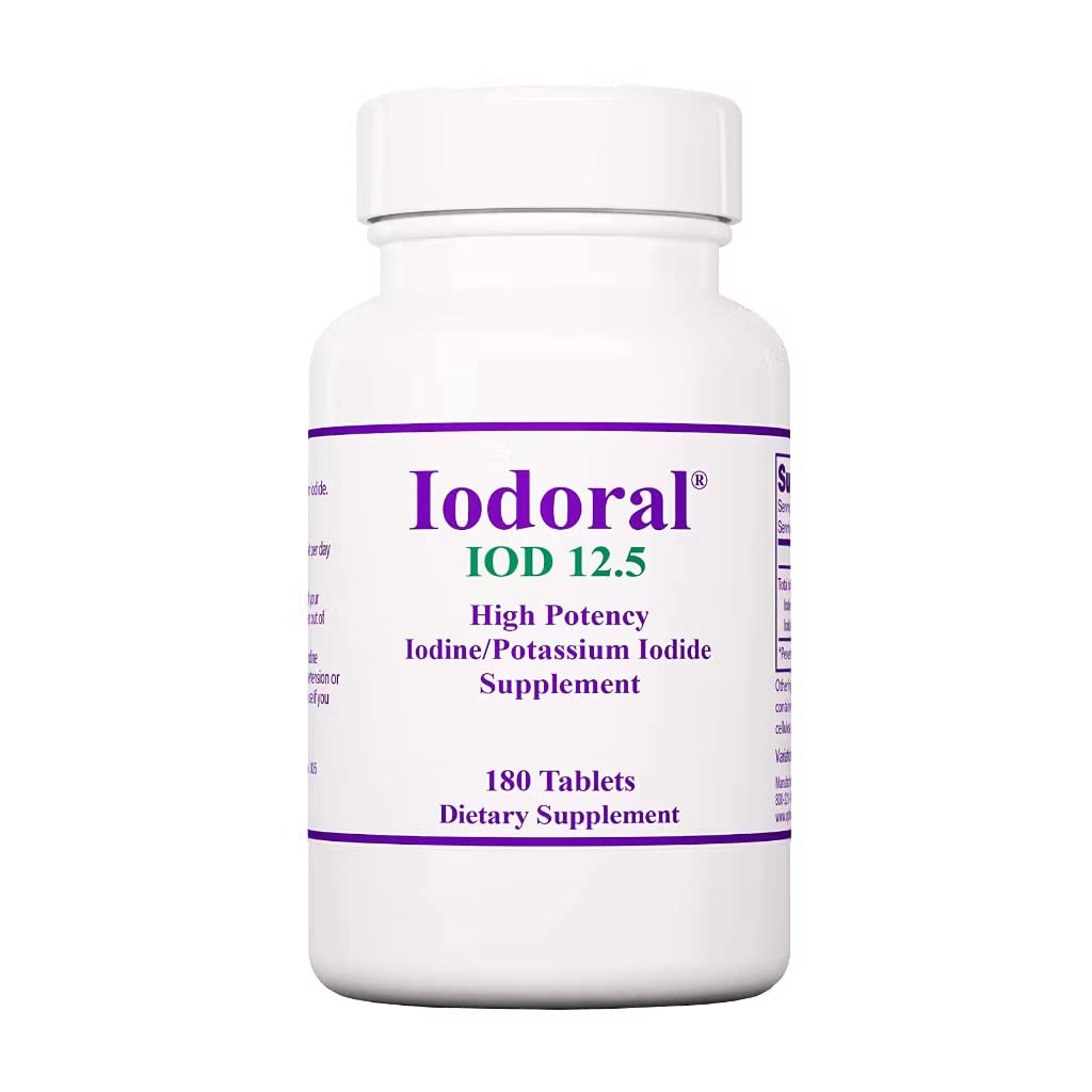Optimox, Iodoral 12,5mg, with Iodine and Potassium Iodide, Depot, 180 Vegan Tablets, Laboratory Tested, Vegetarian, Gluten-Free, Soy-Free, Non-GMO