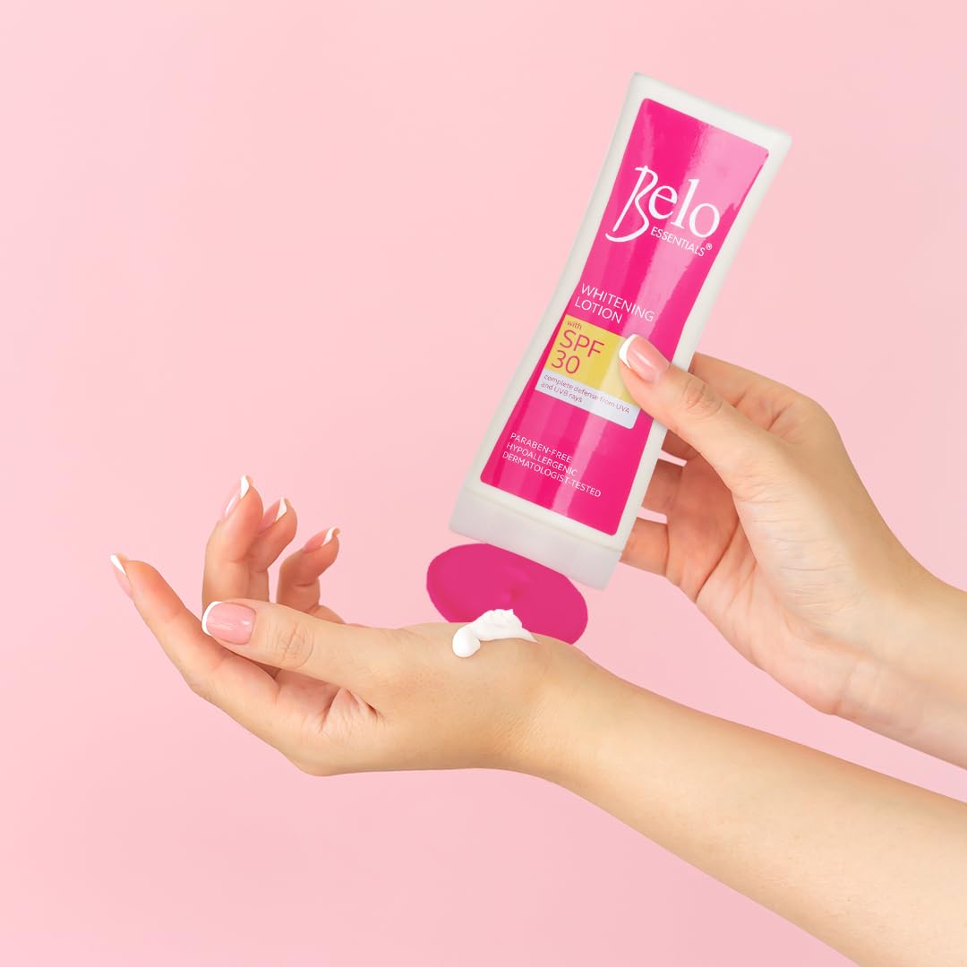 Belo Essentials Whitening Lotion with Skin Vitamins, Paraben-Free, Hypoallergenic, 200mL