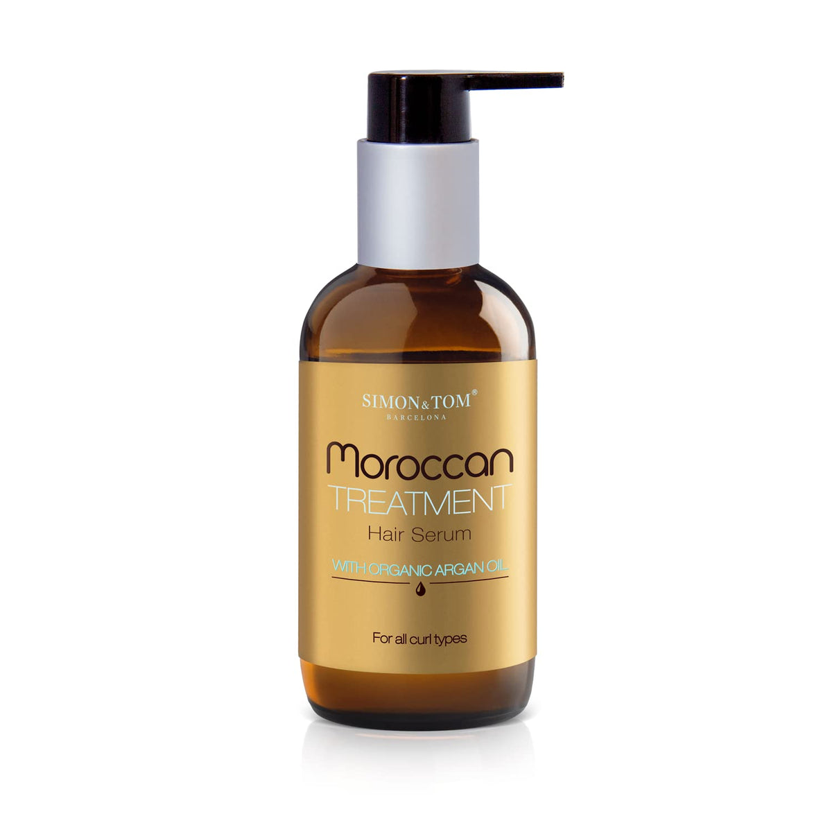 Simon & Tom Simon&Tom Moroccan Treatment Oil - Pure Organic Argan Hair Oil - Hair Oil For Dry and Damaged Hair - Frizz Free Serum - Intense Shine - Thermal Protector /100 ml - Made in Spain