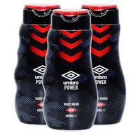 3x Umbro Power Body Wash - 400ml - (With A Free Fridge Magnet)