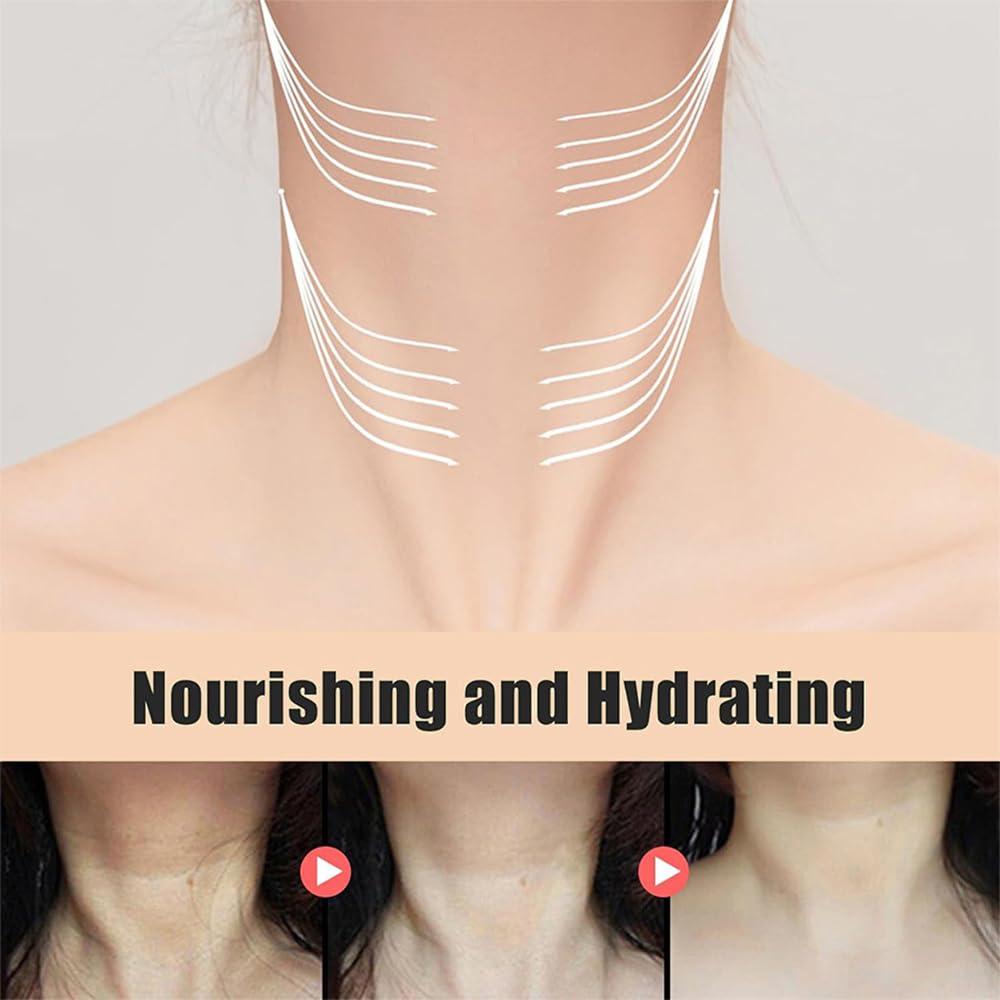 KlsyChry AH-8 Firming Neck Cream, Neck Firming Cream with Roller, Reduce Wrinkles Fine Lines And Double Chin, Firm and Lift Sagging Skin, 120g