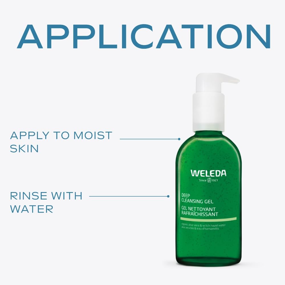 WELEDA Weleda Deep Cleansing Gel with Witch Hazel, Face Wash with Aloe Vera, Gentle Skin Cleanser for Women & Men, Certified Natural, Vegan, 150ml