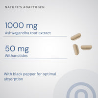 NUTRACENE Nutracene Ashwagandha KSM-66 1,000mg with Black Pepper | High Strength Adaptogen | Stress Relief | Energy & Cognitive Support | Made in The UK | Vegan Friendly
