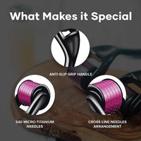 Generic Derma Roller Hair Growth for Men and Women, Microneedling Skin Beard & Hair Growth scalp roller for Skin Rejuvenation Anti Ageing Wrinkle Hair regeneration Scar (0.5mm)