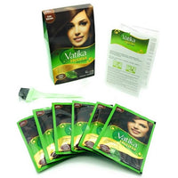 Dabur Vatika Henna Dark Brown Hair Colour Powder - 60g(6 x 10g Sachets),Goodness of Natural Henna, 100% Ammonia-Free & Grey Coverage, Protects & Gives Shine