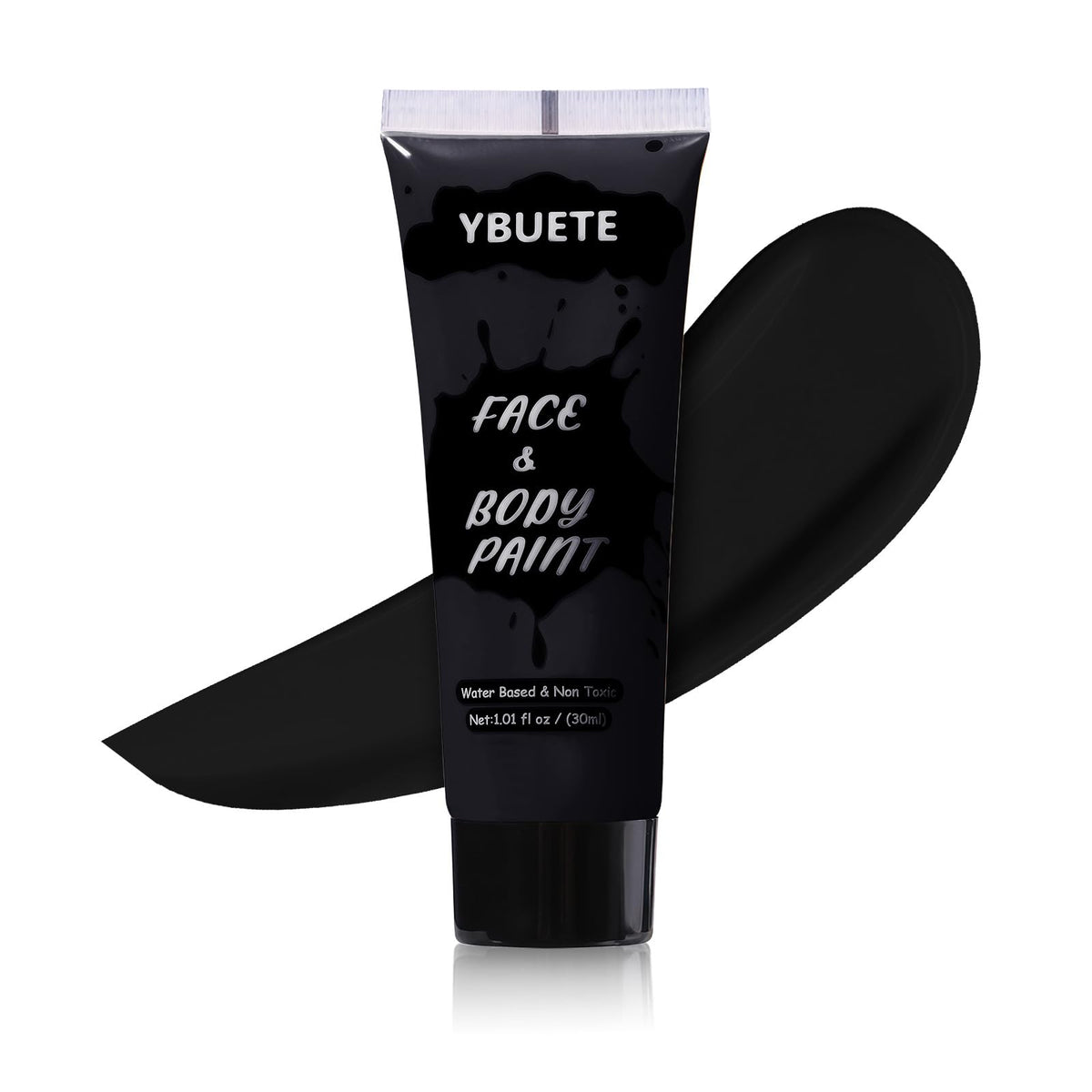 YBUETE Black Face Body Paint, Professional Paint for Halloween Cosplay Costume Party, Full-coverage Multi-Color Cream Makeup Blendable Body Painting for Adults Halloween Cosplay SFX Makeup Paint