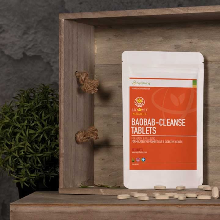 Vytaliving VYTALIVING Baobab Cleanse Tablets - Improves Digestive System, Immune Booster, Ideal for Health and Well-Being | 60 Tablets