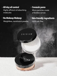 SHEGLAM Baked Glow Setting Powder Oil Control Loose Face Powder Translucent Pore-Less Flawless Smooths Fine Lines Glowy Powder - Light Brown