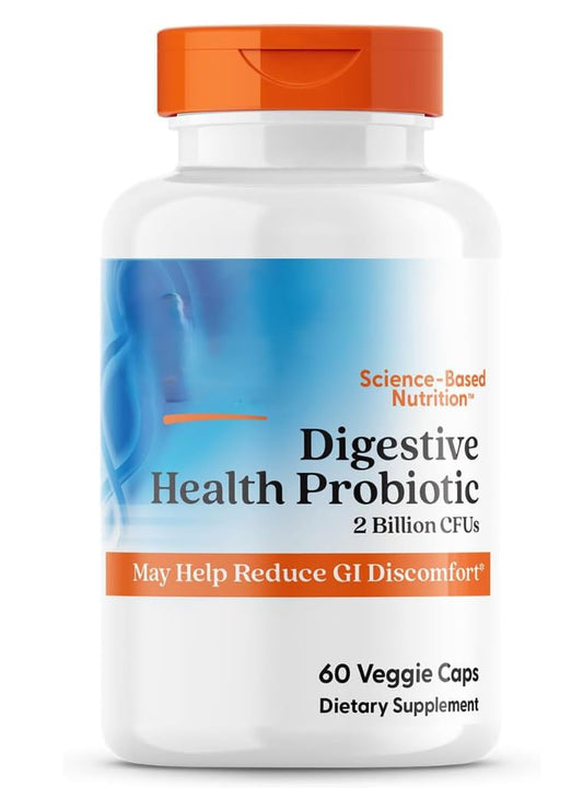Generic Digestive Health Probiotic 2Billion CFUs, Non-GMO, Vegan, Gluten Free, Soy Free, 60 Veggie Caps