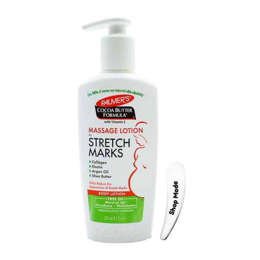 Shop Mode Palmer’s Cocoa Butter Formula with Vitamin E, 250ml – Cocoa Butter Stretch Mark & Scar Removal Cream and Body Moisturiser for Dry Skin, with Cosmetic Spatula for Mess-Free Application.
