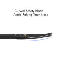 LIVINGO 9CM Premium Nose Hair Scissors, Curved Safety Blades with Rounded Tip for Trimming Small Details Facial Hair, Ear Hair, Eyebrow (Black)