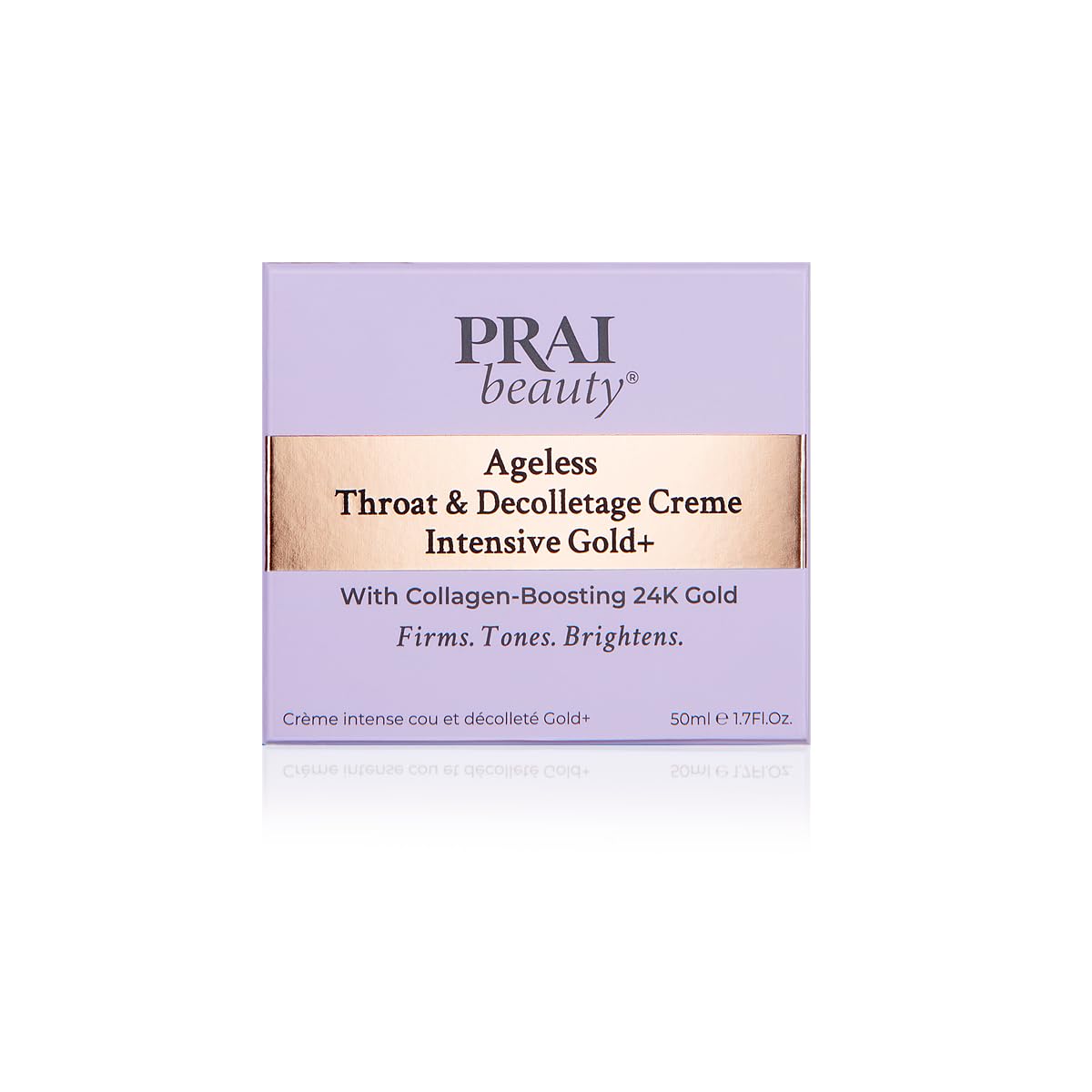 PRAI BEAUTY - Ageless Throat & Decolletage Crème Intensive Gold+ - Anti-Aging Formula, Reduces Fine lines and Wrinkles, 24k Gold Infused Visibly Hydrates neck and decolletage (50 ml (Pack of 1)