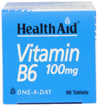 HealthAid Vitamin B6 (Pyridoxine HCl) 100mg - 90 Tablets