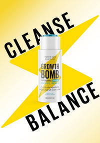 Growth Bomb Supercharge Dandruff Shampoo 300ml - NOURISH hair & CALM sensitive scalps. Yerba Maté. Tea Tree. Natural Ingredients.