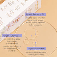Mummy’s Organics Organic Labour Massage Oil | Clary Sage & Frankincense | Award-Winning | Made by Midwives | Promotes Natural Pain Relief & Relaxation | Essential Pregnancy & Labour Kit | 50ml | Mummy's Organics
