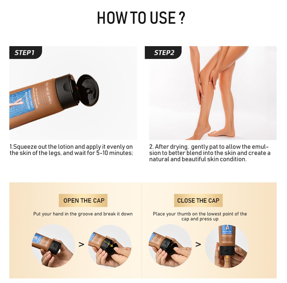 DRTRU Leg Makeup Waterproof No Transfer, Leg Make Up to Cover Veins, Leg and Body Scar Tattoo Cover Up, Light, Easy Application, Concealer Full Coverage(#2 Wheat Color, 4 FL OZ)