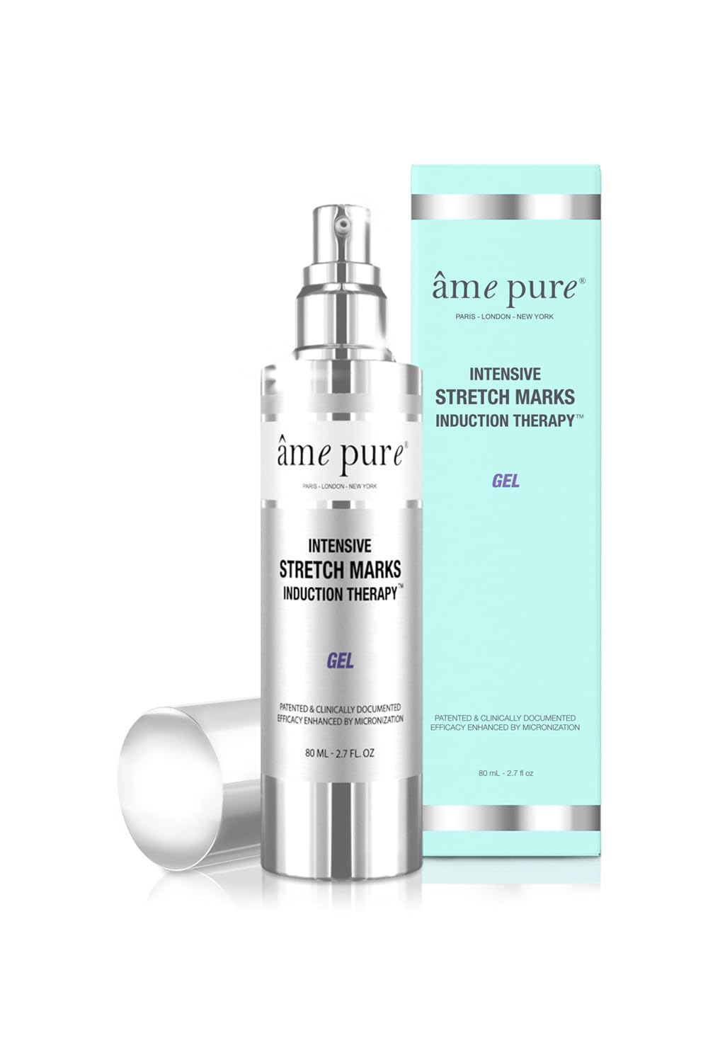 ÂME PURE Ame Pure Stretch Marks Removal Gel - Clinically Proven Scar Removal Gel - Notable Results After Just Two Weeks - Advanced Scar Gel For Old Scars - 80 ml Scar Treatment Gel - Be Confident In Your Skin!