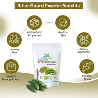 Herbal Magic's Organic Bitter Gourd Powder-Great Green Vegetable-Also Known as Karela, Bitter Melon,Balsam-pear. Free from Fillers & Preservatives- of&G UK Organic Certified- 100g (Pack of 3)