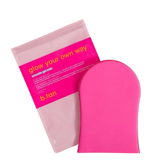 B.Tan b.tan Gel Body Self Tanning Mitt | Glow Your Own Way Smooth Fake Tanner Mitten - Express Sunless Tan Gel Applicator Glove, Streak-Free, Even Application, Double Sided, Reusable