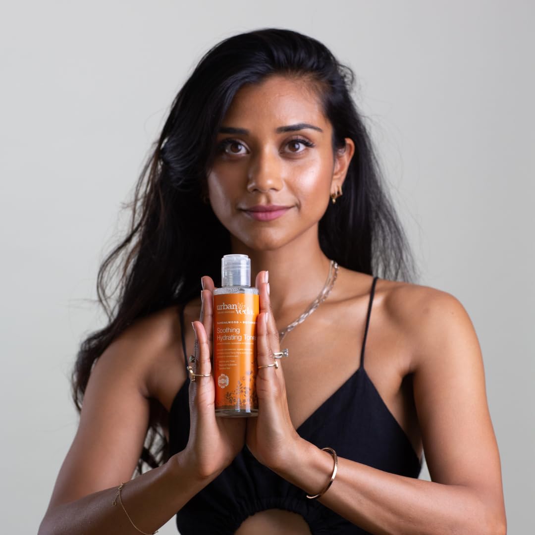Urban Veda Soothing Hydrating Face Toner | Soothing and Calming| for Dry, Mature, Sensitive & Inflamed Skin | Contains Sandalwood, Organic Aloe Vera & Rose Water |Daily Simple Toner for face |150 ML