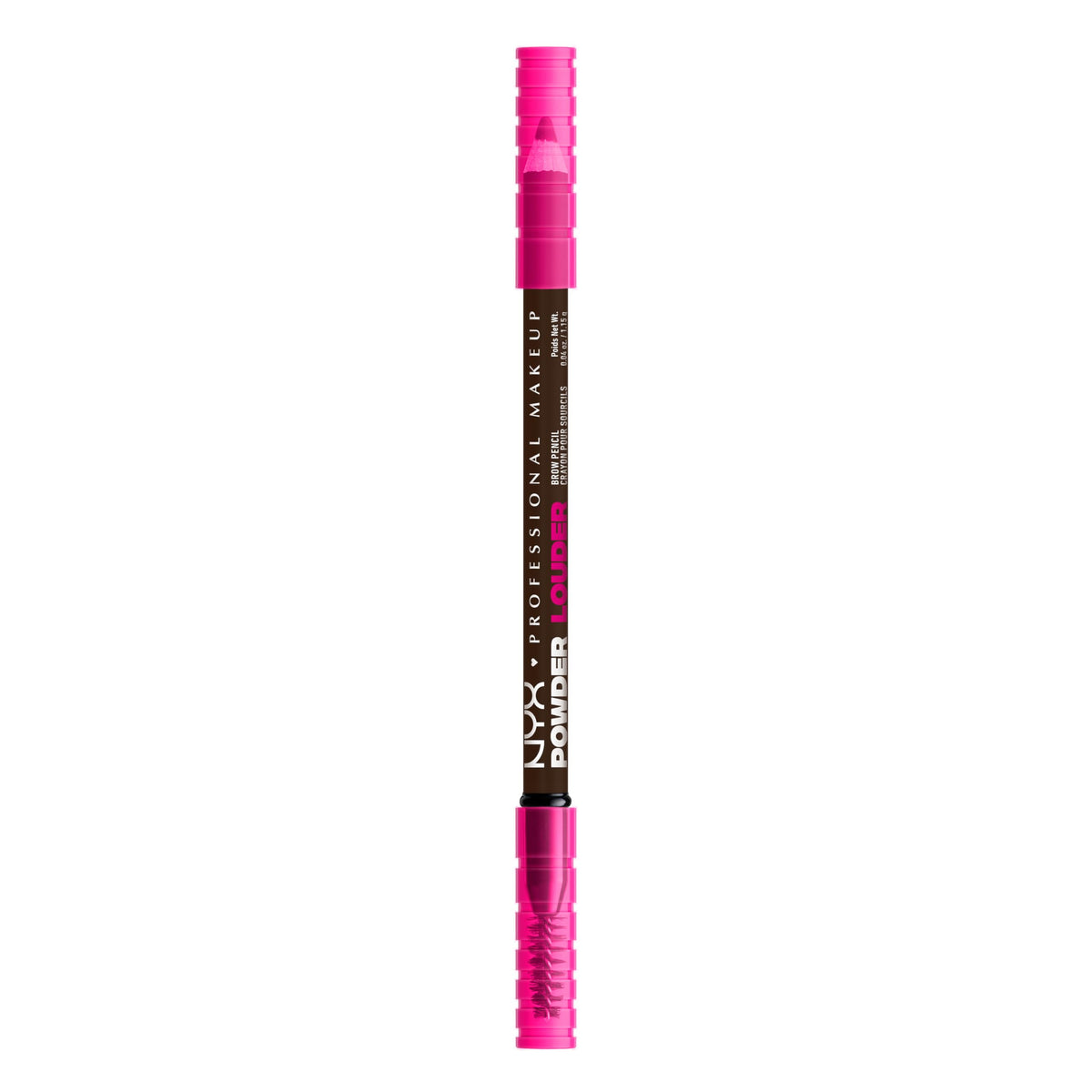 NYX PROFESSIONAL MAKEUP NYX Professional Makeup Powder Louder Brow Pencil, Buildable Shades, Up to 12 Hours of Wear, Transfer and Fade Resistant, With Thickening Micro-Fibres, Vegan Formula, Shade: Deep Brown
