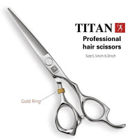 Titan Scissors Titan T3D60 Professional Barber Scissors 6” 440C Japanese Steel Hair Cutting Scissors with Stabilizer, Precision Straight Hairdressing Scissors for Men & Women