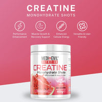 Medi-Evil Nutrition Creatine Monohydrate Powder, Watermelon Flavour, 400g, Micronised for Easy Mixing, Increases Physical Performance