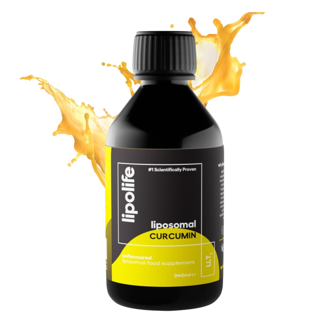 Liposomal Curcumin C3 Complex 240ml – LLT1 High Absorption Liquid Curcumin Supplement for Joint Support, Inflammation & Antioxidant Protection – Advanced Liposomal Delivery, 48 Servings, Lipolife