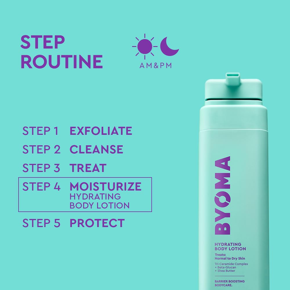 BYOMA Hydrating Body Lotion (400ml) For Normal to Dry Skin - Creamy Body Moisturiser with Tri-Ceramide Complex, Nourishes, Hydrates and Protects Skin Barrier, Vegan