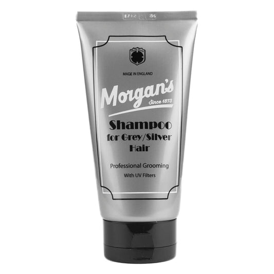 Morgans Morgan's Pomade Shampoo for Grey and Silver Hair, Enriched with Jojoba Oil, Brightens Hair and Neutralises Yellow Tones, with UV Filters 150ml