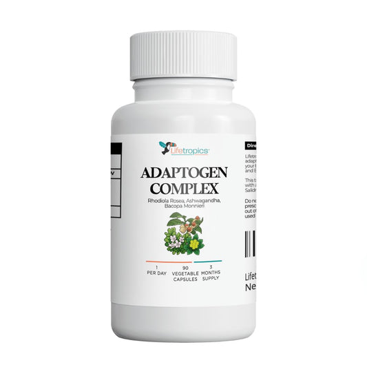 Lifetropics Adaptogen Complex - Ashwagandha KSM-66, Rhodiola Rosea, Bacopa Monnieri - for Balance, Calm, and Daily Resilience - 90 Vegetable Capsules