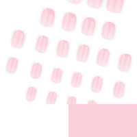 EONFAVE Square Short French False nail - 24Pcs Press on Tips with Glue - White Tip Stick on nail for Women Girls