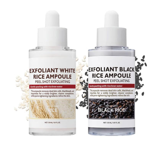 Peel Shot Glow Rice Ampoule Duo White Rice Ampoule+Black Rice Ampoule Soft Exfoliating Face and Body Scrub