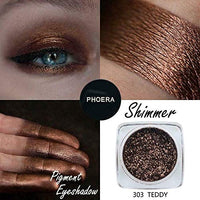 Phoera AQUAPURITY PHOERA® Pigment Eyeshadow Palette Metallic Shimmer Glitter Loose Powder Eye Shadow Makeup UK (303 TEDDY)