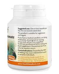 Magnesium Gluconate 500mg x 90 Capsules (100% Additive Free)