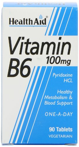 HealthAid Vitamin B6 (Pyridoxine HCl) 100mg - 90 Tablets