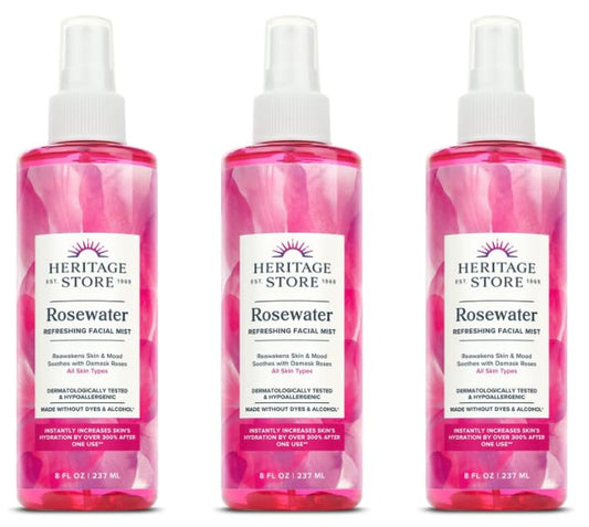 Generic Rosewater Refreshing Facial Mist, 3 x 237ml (Pack of 3)