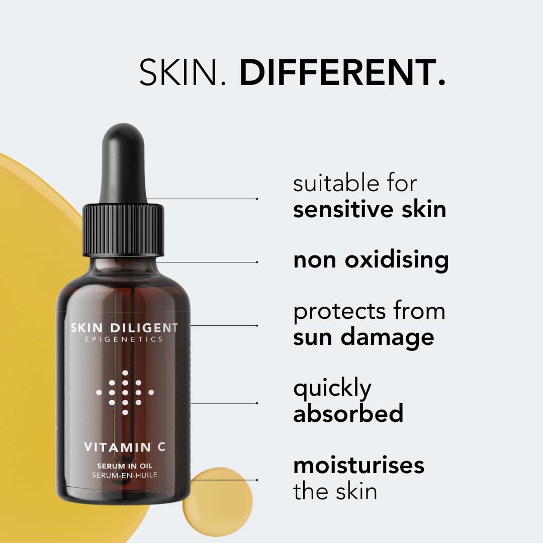 Skin Diligent - VITAMINE C SERUM-IN-OIL - Antioxidant, Brightens, Moisturisation, SPF booster