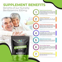 Nutrality Benfotiamine Supplement 300mg 60 Caps-Fat-Soluble Vitamin B1 for Heart, Kidney, Antioxidant Boost, Cognitive Enhancement, and Energy Increase -Vegans Friendly and Allergen-free
