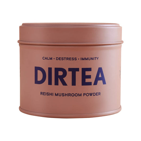 Dirtea Reishi Mushroom Powder, for Calm, destress & Immunity, 1 Tin of Mushroom Powder, 60g, Containing 30 Servings
