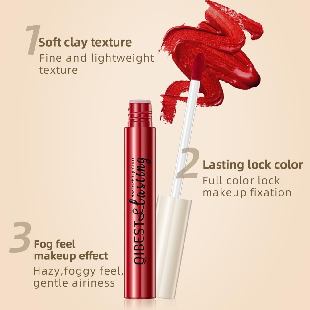 COODAM Plumping Lip Gloss Plumper - Matte Liquid Lipstick Long Lasting Lip Gloss Plumper Lip Makeup Non-Fade Lip Gloss for Women Girls